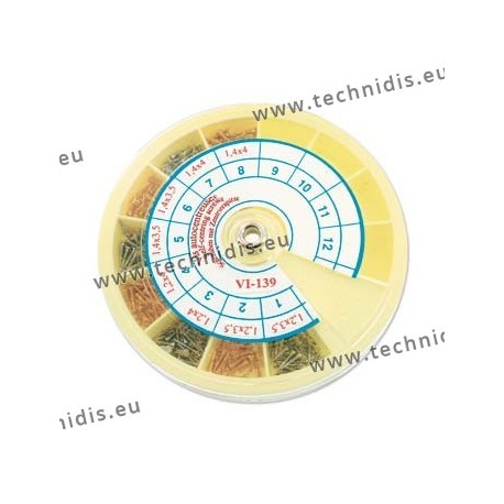 Set of stainless steel self-centring screws