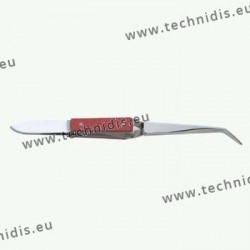 Bent nose self-closing tweezers