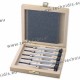 Set of nut wrenches on wooden case