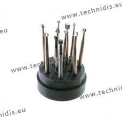 Set of 12 cutters in tool steel