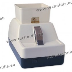 Hand edger with finishing diamond wheel including a Vee