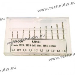 Set of standard twist drill bits