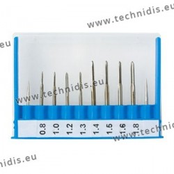 Set of 8 flat shank taps ''best'' and 2 center finders for TA-200