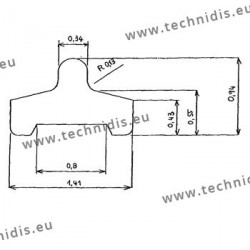 Eyewire replacement cord - section in T - small model - crystal