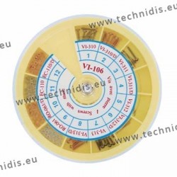 Assortiment de vis avec incrustation de pierres - blanc et doré