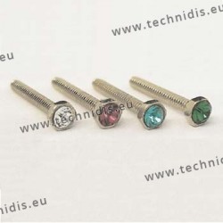 Screw with green stone inlay 1.16 x 2.3 x 10 - white