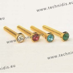 Screw with blue stone inlay 1.16 x 2.3 x 10 - gold