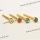 Screw with green stone inlay 1.16 x 2.3 x 10 - gold