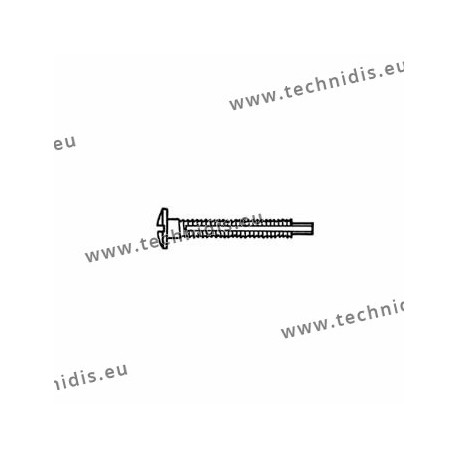 Screw with locking system by nylon thread 1.3 x 2.8 x 11 - white