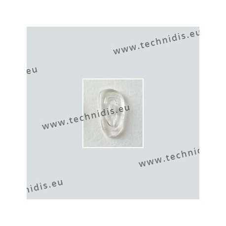 Asymmetrical screw on nose pads 19 mm - silicone - 100 pairs