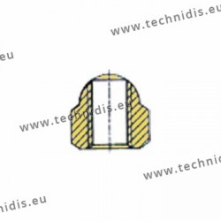 Ecrous maillechort longs 1.4x2.5x5.0 - blanc