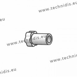 Ecrous maillechort longs 1.4x2.5x5.0 - blanc