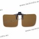 Polarized spring flip up glasses - metal mechanism - square shape - brown