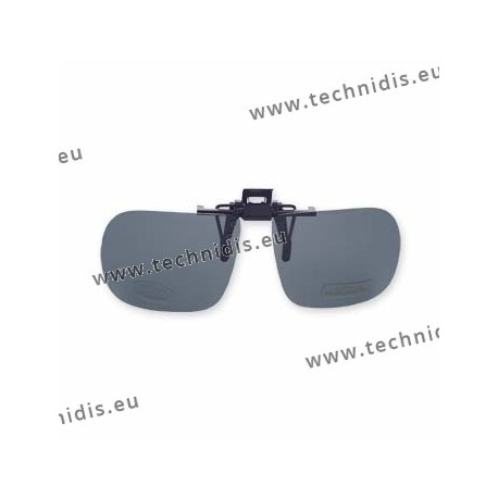 Polarized spring flip up glasses - plastic mechanism - straight shape - grey