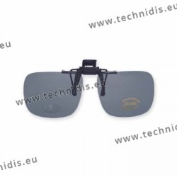 Polarized spring flip up glasses - plastic mechanism - medium size - grey