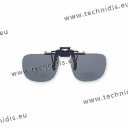 Polarized spring flip up glasses - plastic mechanism - small size - grey