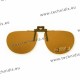 Polarized spring flip up glasses - metal mechanism - rounded shape - brown
