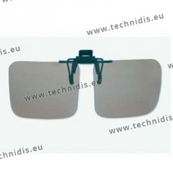 Polarized spring flip up glasses - plastic mechanism - large size - grey