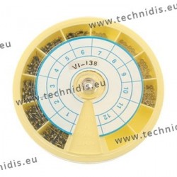 Set of self-centering screws with plastic coating of the shank - white