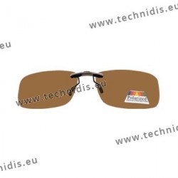 Sun clip with mini mechanism - Brown - Rectangular form