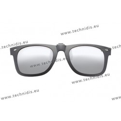 Polarized spring flip up glasses with frame - Mirror silver lenses