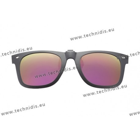 Polarized spring flip up glasses with frame - Mirror pink lenses