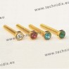 Screw with crystal stone inlay 1.16 x 2.3 x 10 - gold
